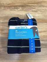 NEW Carter's Striped Dino Blanket Sleeper Navy sz 2T