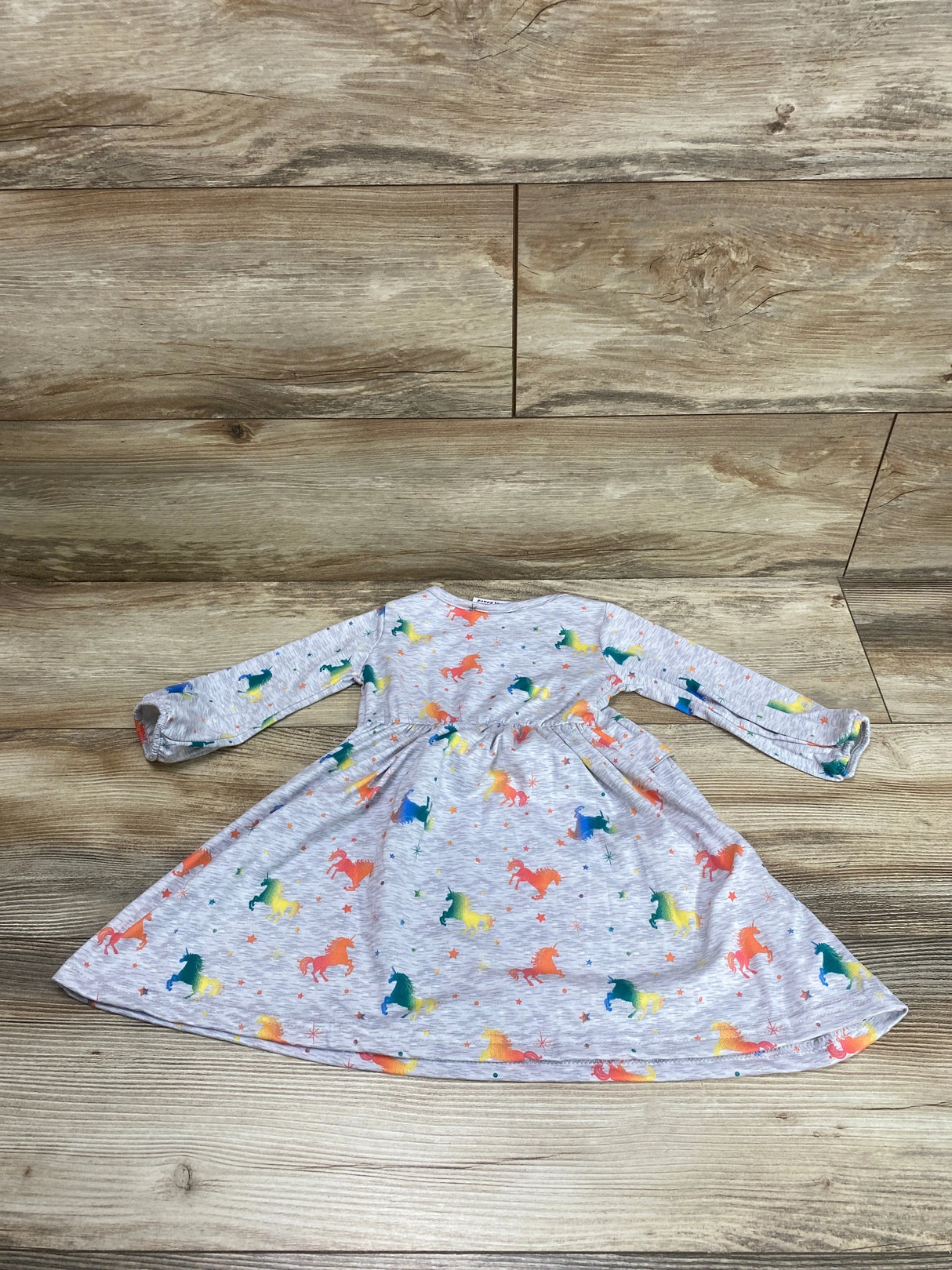 Blueberi Boulevard Unicorn Print Dress Grey sz 2T