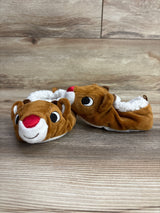 Rudolph the Red-Nosed Reindeer Plush Slippers Brown sz 6/7c