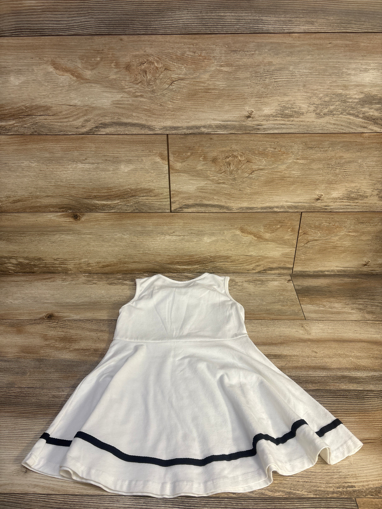 Sleeveless Striped Collar Dress White sz 3T