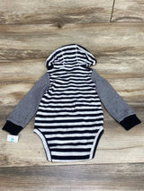 NEW Carter's Striped Hooded Bodysuit Black sz 24m