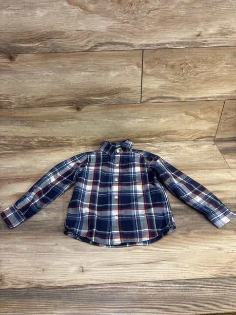 Children's Place Plaid Button Up Shirt Navy sz 4T - Me n Mommy To Be