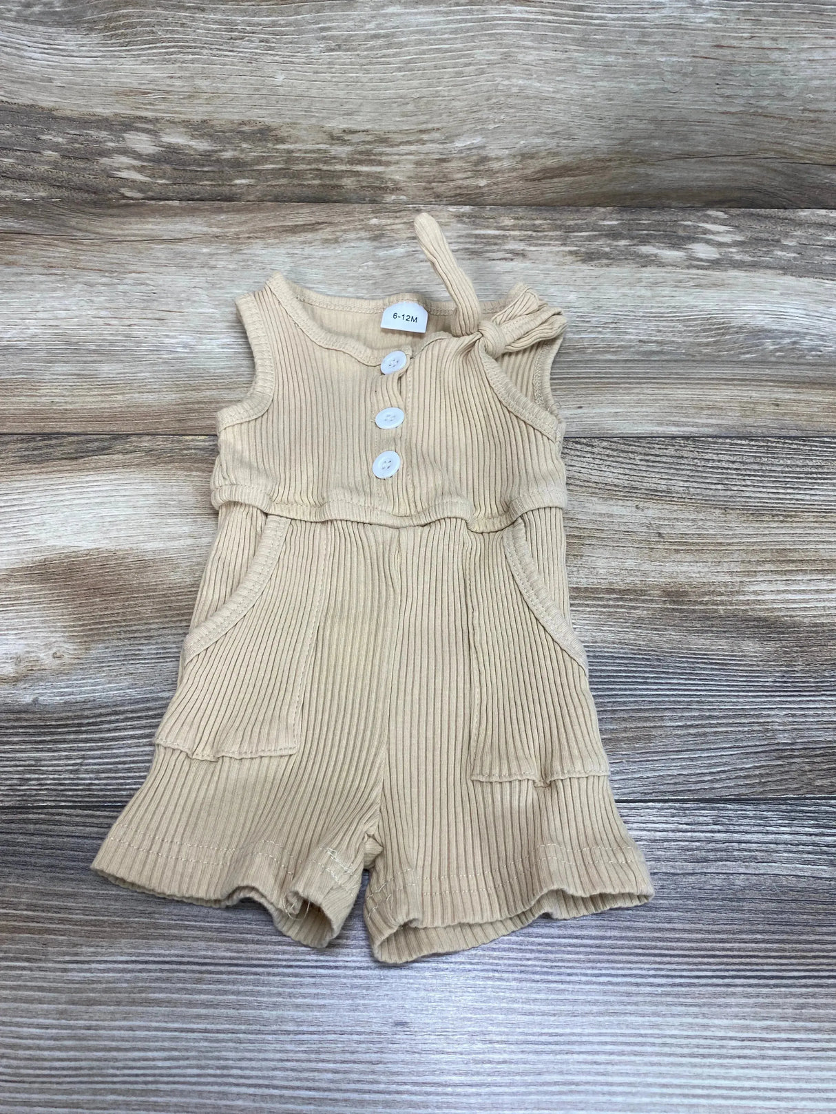 Ribbed Tank Romper Beige sz 6-12m