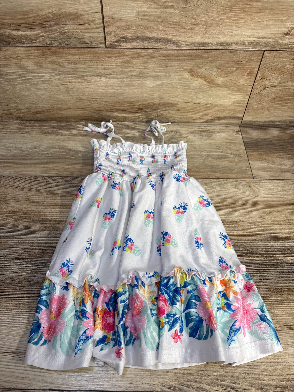 Tommy Bahama Floral Sleeveless Smocked Dress White sz 3T