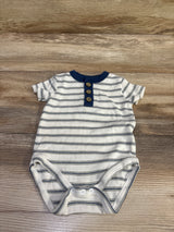 RZ by Rachel Zoe Striped Henley Bodysuit White sz 3/6m