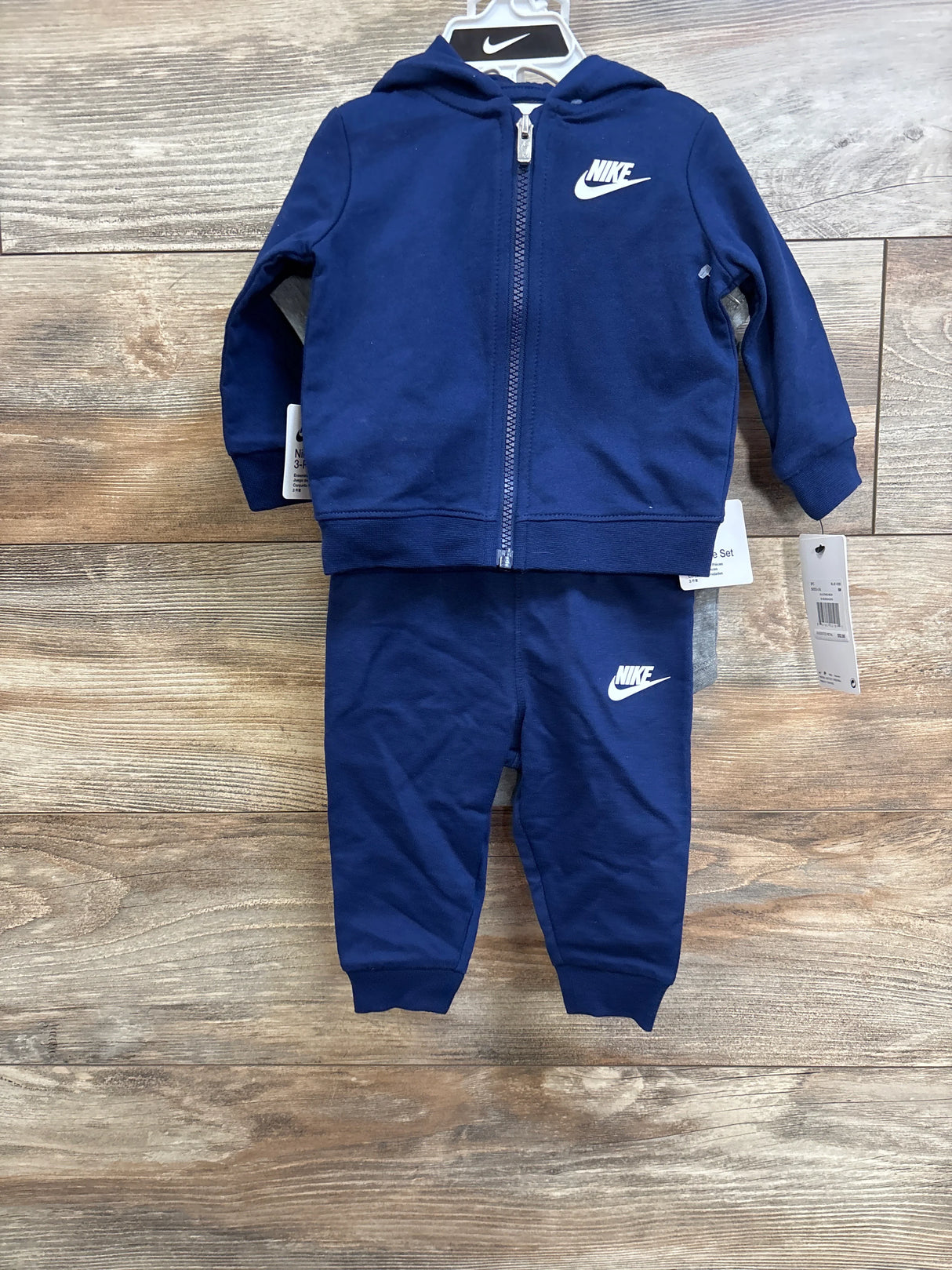 NEW Nike 3pc Jacket, Bodysuit, & Pants Set Navy sz 6m
