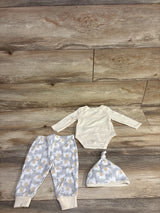 Baby Essentials 3pc I Stole My Mama's Heart Bodysuit Set Cream sz 6m