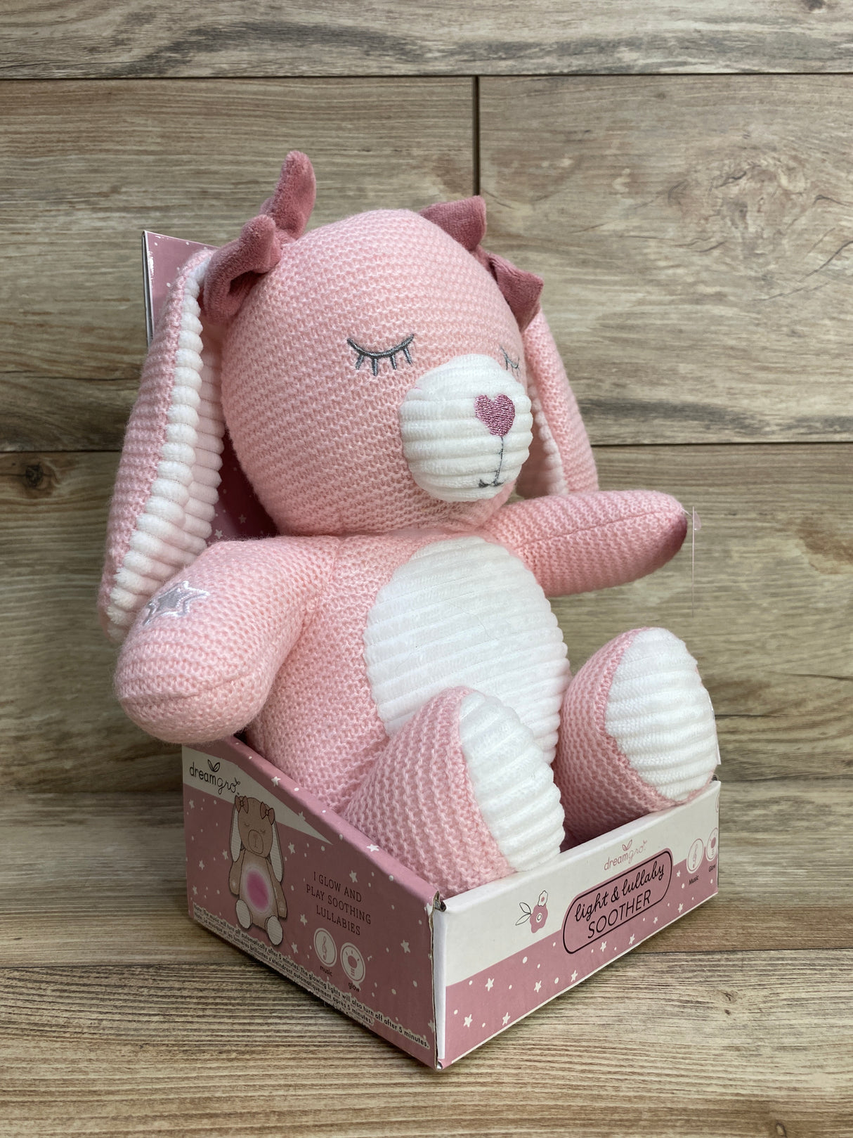 NEW DreamGro Light & Lullaby Soother, Pink Bunny