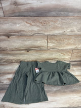 NEW Cat & Jack Long Sleeve Peplum Top & Pants Set Green sz 3T