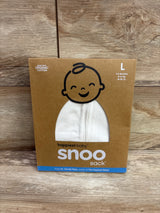 New white Happiest Baby SNOO sleep sack in organic cotton, size 4-6 months, in original box.