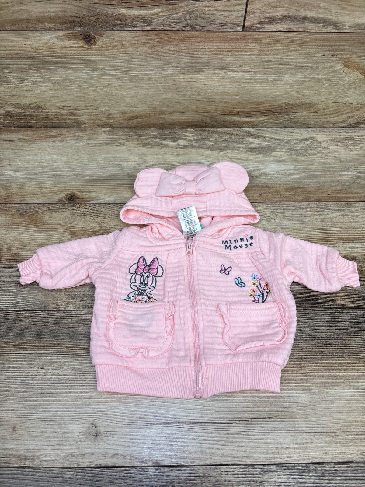 Disney Baby Embroidered Minnie Mouse Full-Zip Jacket Pink sz Newborn