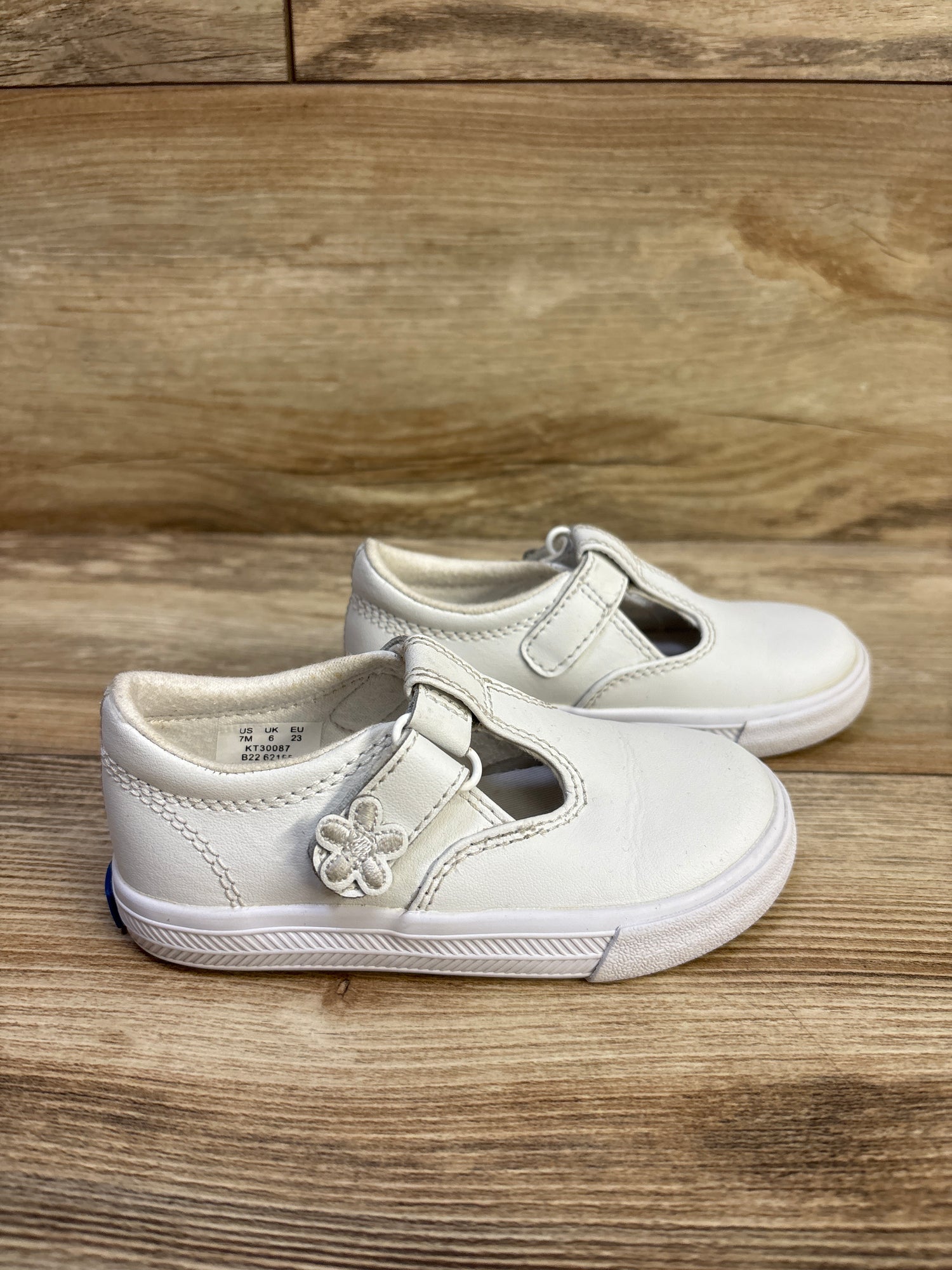 Keds Kids Daphne Leather Sneakers White sz 7c