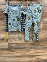 NEW Just One You 4pc Pajama Set Farm Tractors Blue sz 5T