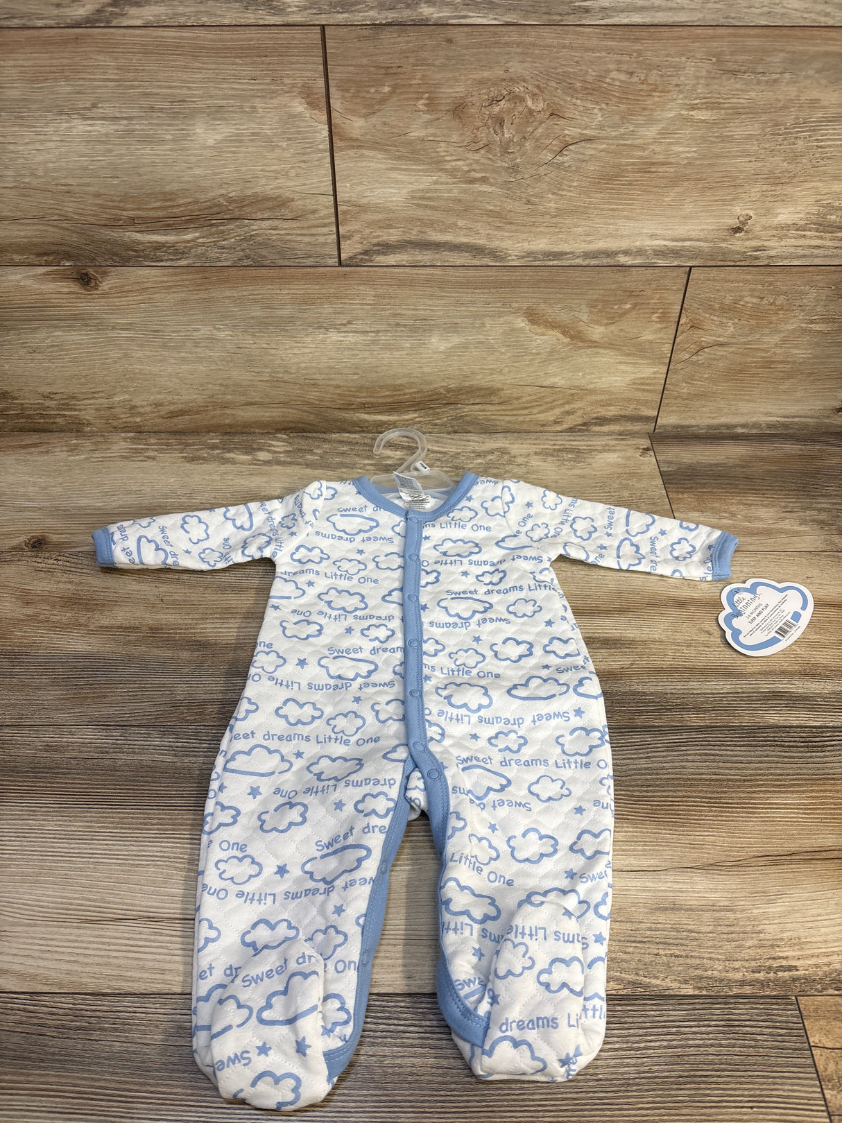 NEW Little Beginnings Quilted Cloud Print Sleeper sz 3-6m