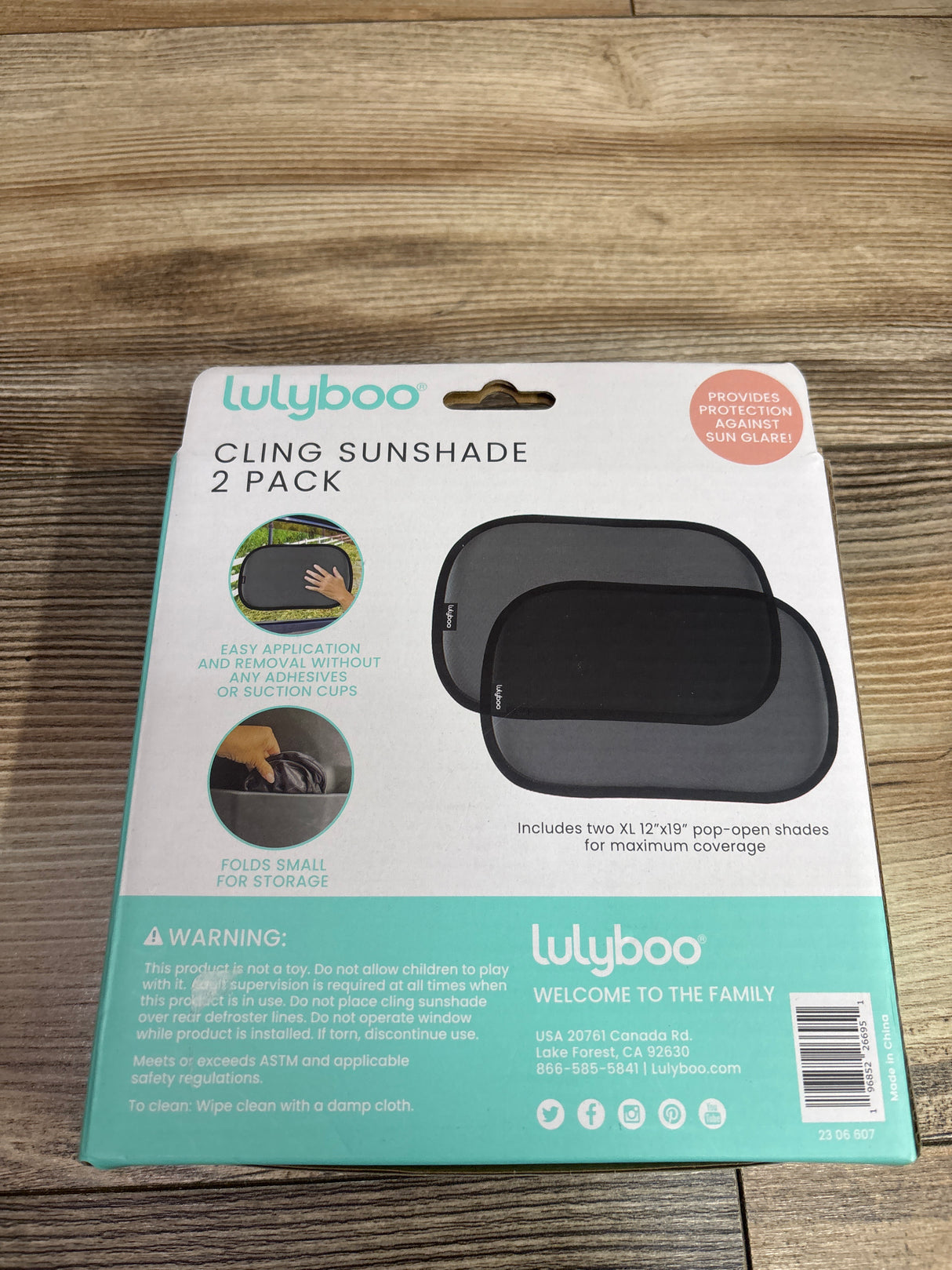 NEW Lulyboo Cling Sunshades For Car Window 2pk