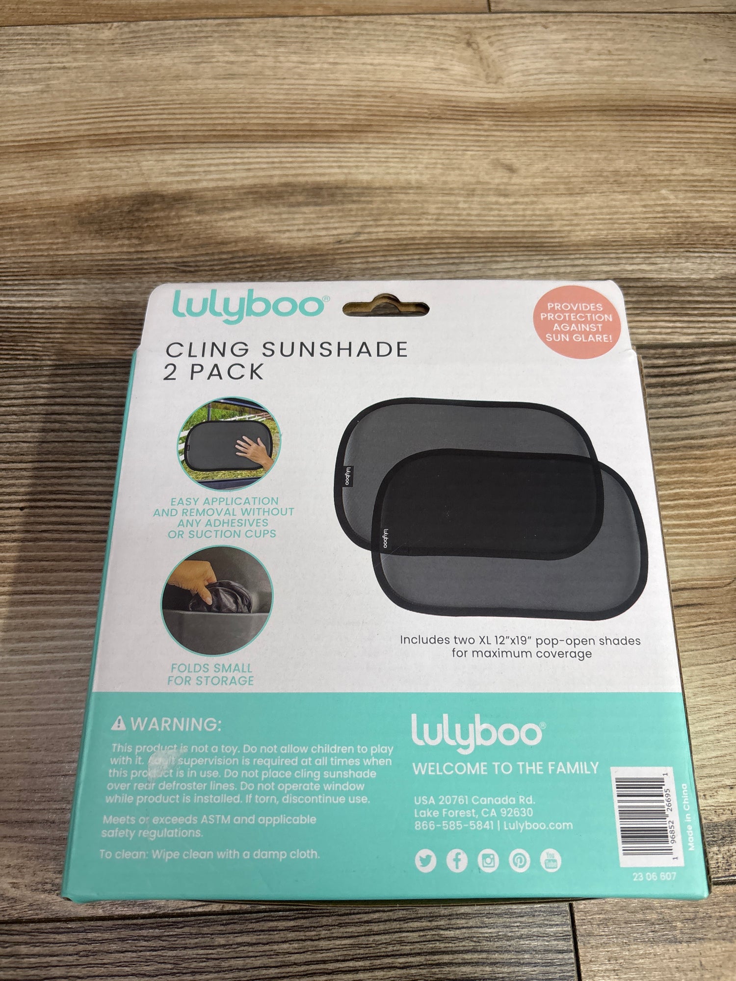 NEW Lulyboo Cling Sunshades For Car Window 2pk