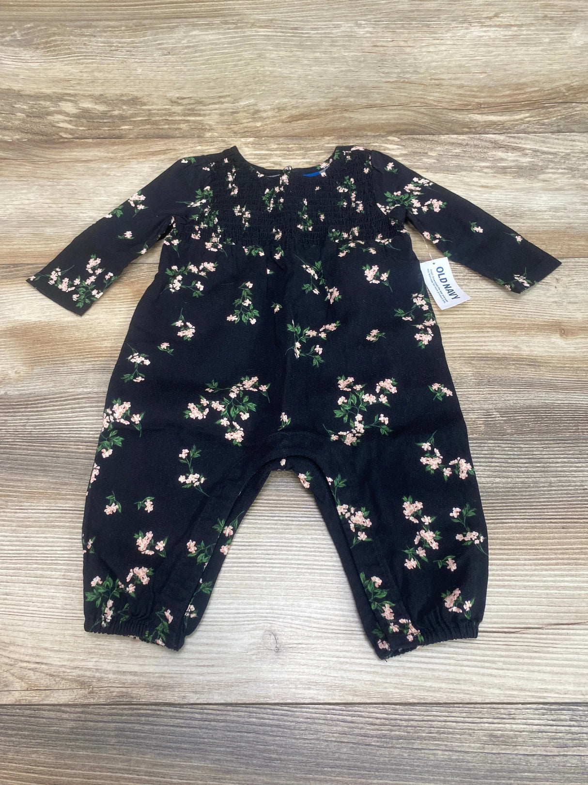 NEW Old Navy Floral Coverall Black sz 3-6m