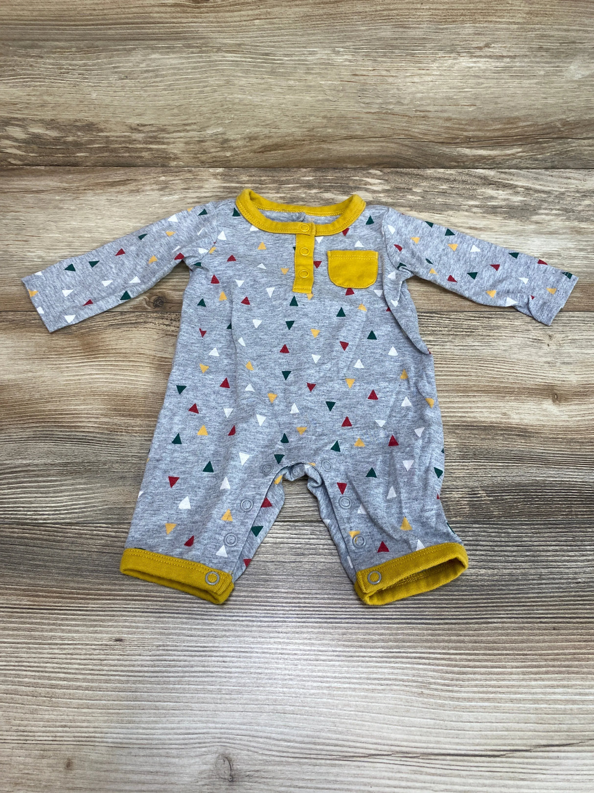 First Impressions Triangle Print Coverall Grey sz Newborn