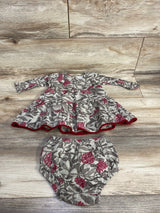 YoBaby Long Sleeve Dress & Bloomers 2pc Set Green sz 6-9m