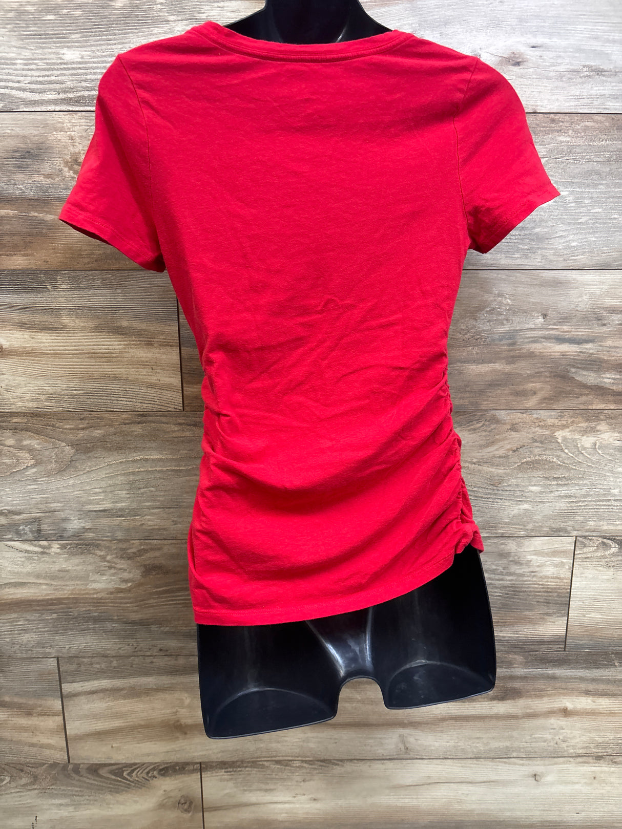 Isabel Maternity Ruched V-Neck Shirt Red sz Small