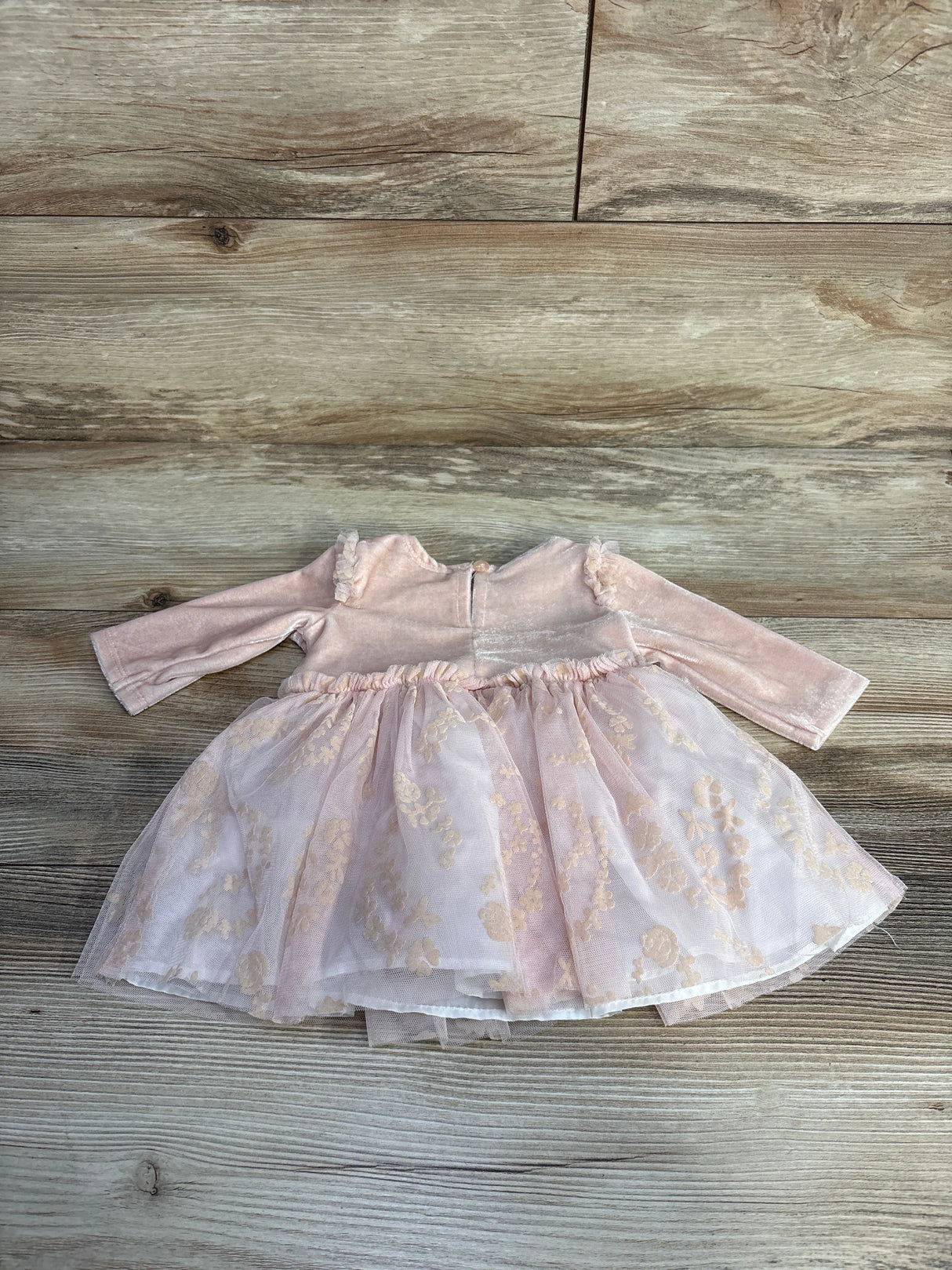 Marmellata Velour Floral Tulle Dress Pink sz 0-3m