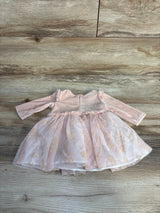 Marmellata Velour Floral Tulle Dress Pink sz 0-3m