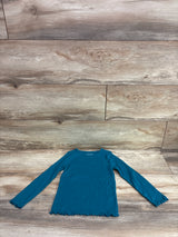 Okie Dokie Ribbed Long Sleeve Shirt Teal sz 4T