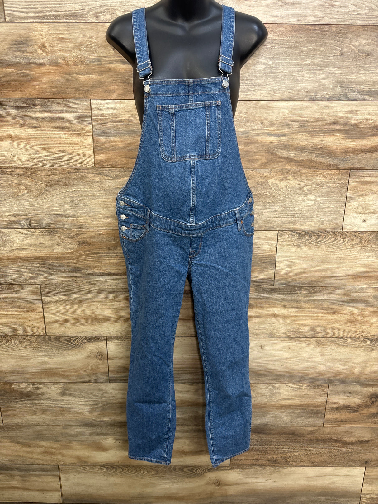 Isabel Maternity Denim Overalls Blue sz Small(4)