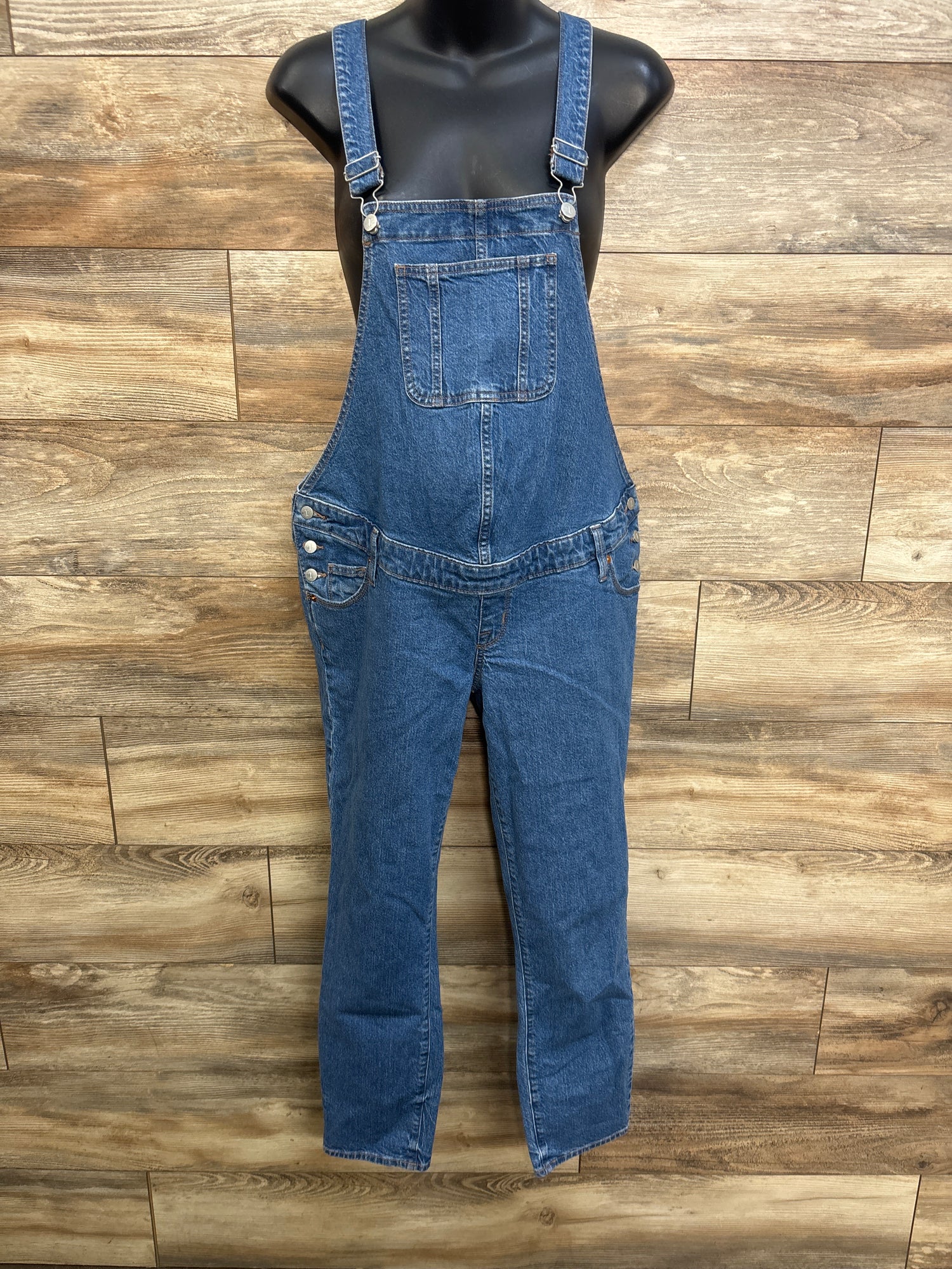 Isabel Maternity Denim Overalls Blue sz Small(4)