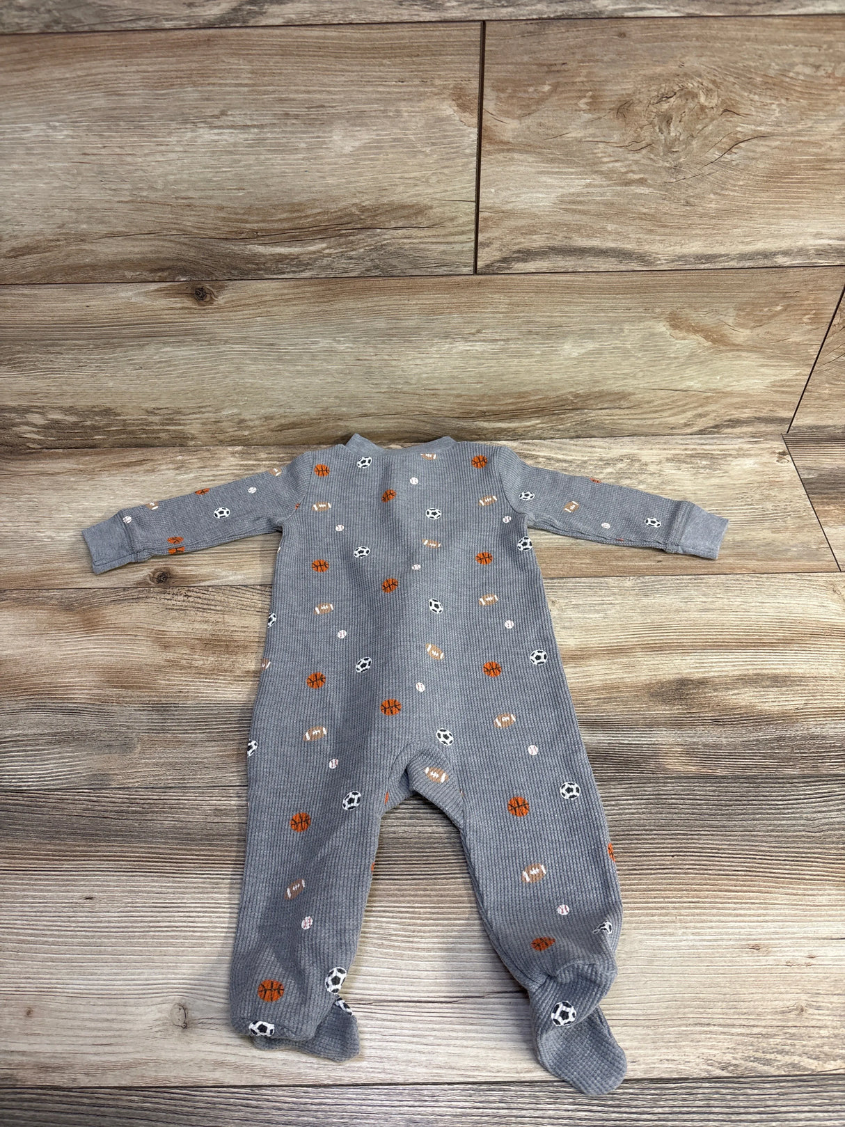 Carter's Waffle Knit Sports Sleeper Grey sz 6m