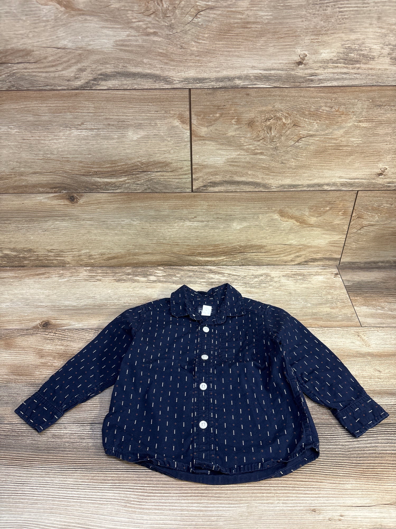 Children's Place Button Up Shirt Navy sz 12-18m