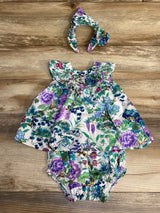 Janie and Jack 3pc Floral Ruffle Matching Set White sz 12-18m - Me n Mommy To Be