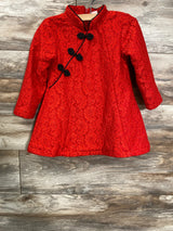 Fleece Lined Lace Dress Red sz 2T