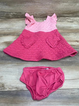 Janie and Jack 2pc Quilted Heart Pocket Dress Pink sz 12-18m - Me n Mommy To Be