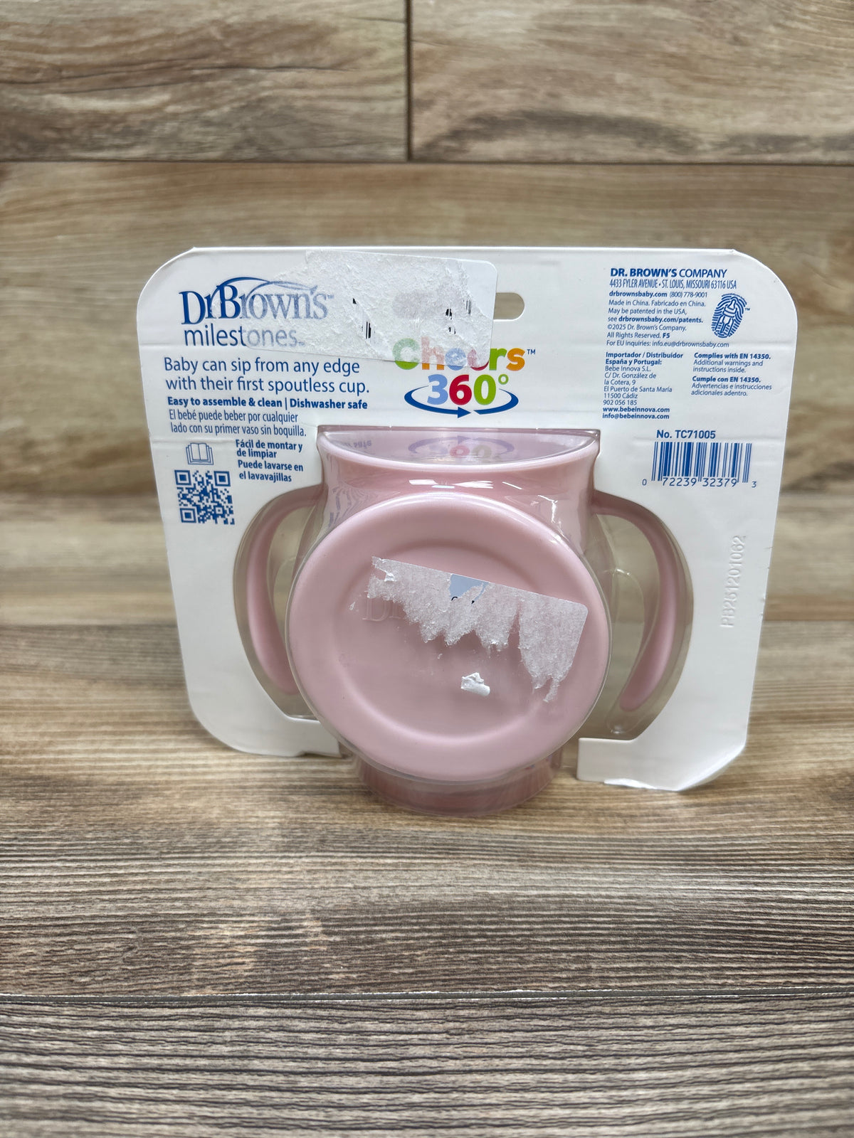 NEW Dr. Brown's Milestones Cheers360 Spoutless Transition Cup Pink 7oz
