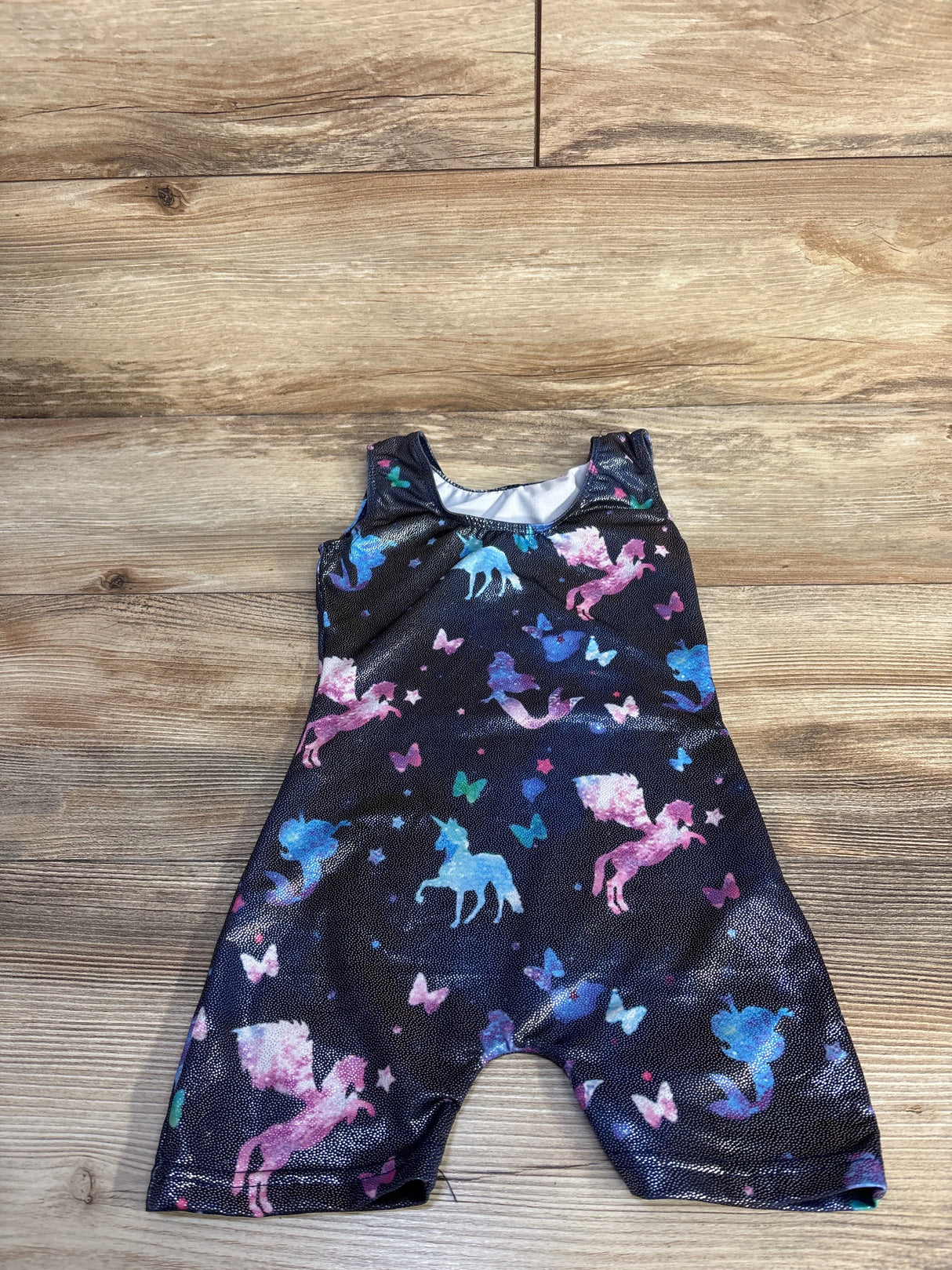 TENVDA Unicorn Gymnastics Leotard Black sz 2T
