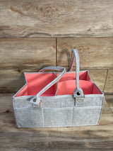 Mr. Pen Felt Diaper Caddy Organizer, Grey/Pink