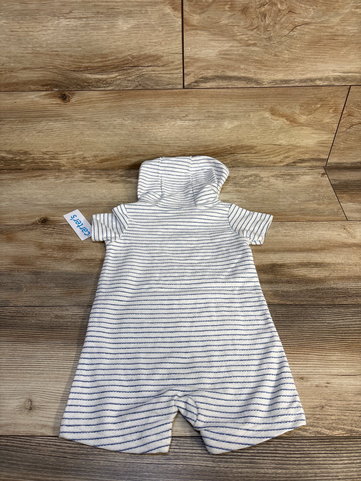 NEW Carter's Striped Hooded Shortie Romper White sz 9m