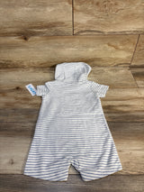 NEW Carter's Striped Hooded Shortie Romper White sz 9m
