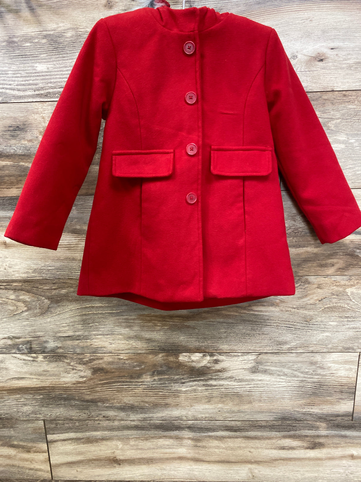 Cat & Jack Faux Fur Lined Pea Coat Dress Red sz 5T