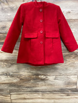 Cat & Jack Faux Fur Lined Pea Coat Dress Red sz 5T