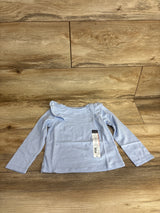 Okie Dokie Glitter Long Sleeve Shirt Light Blue sz 2T