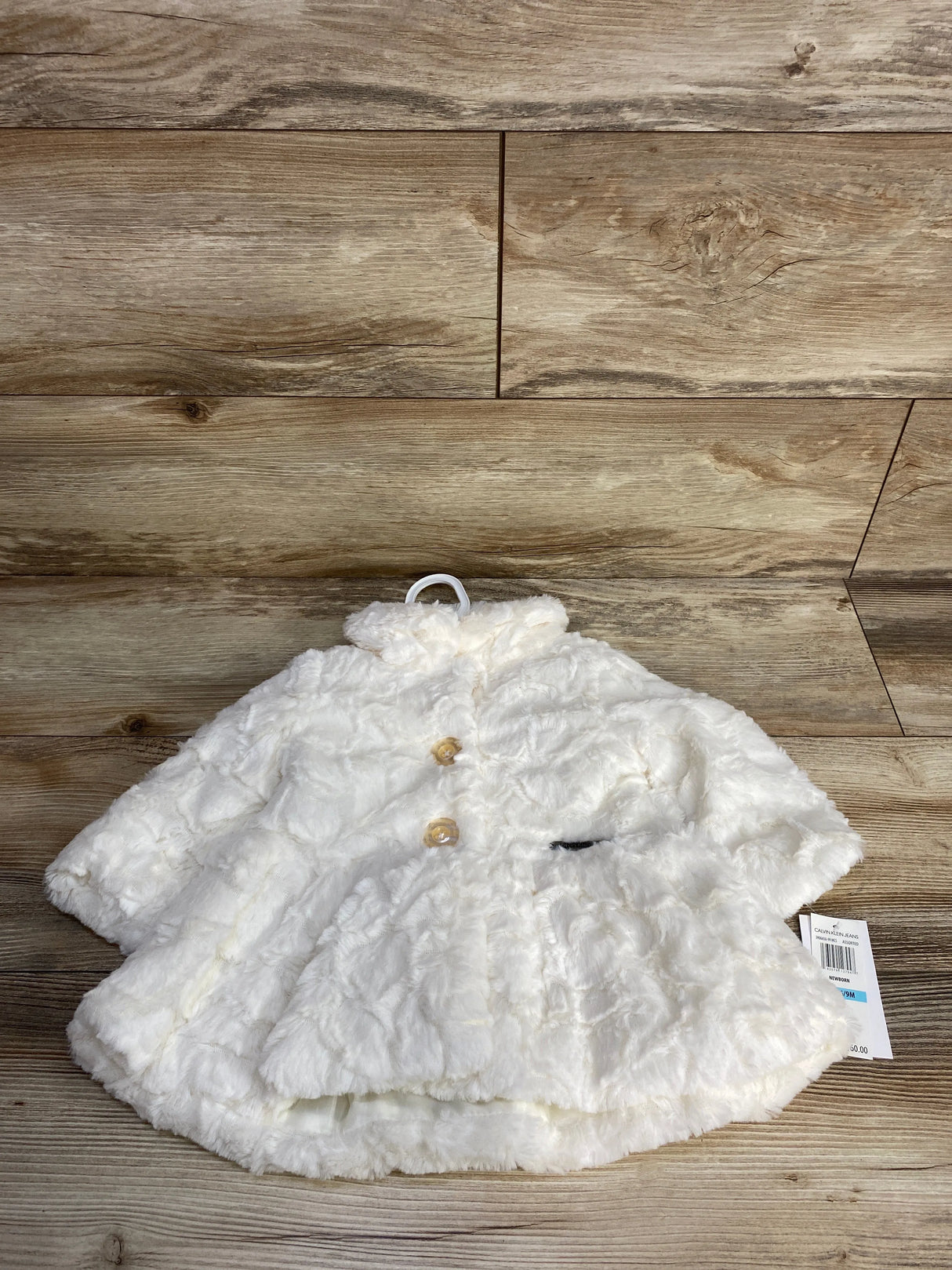 Calvin Klein Jeans Faux Fur Coat White sz 6-9m