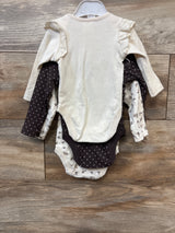 NEW Jessica Simpson 3pk Long Sleeve Bodysuits White sz 0-3m