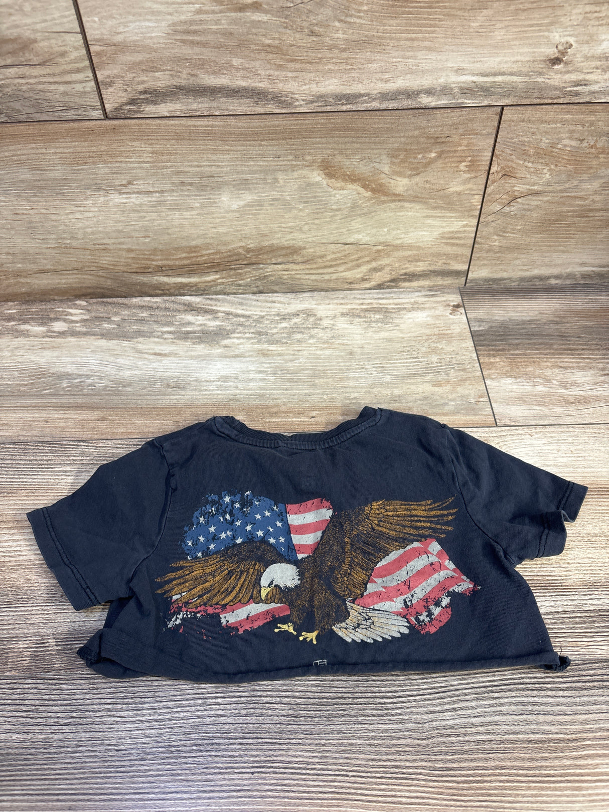 Cotton On Kids Wild & Free USA Cropped Shirt Grey sz 3T