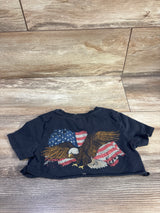 Cotton On Kids Wild & Free USA Cropped Shirt Grey sz 3T