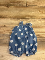 Carter's Polka Dot Chambray Shortie Romper Blue sz 18m