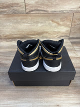 Air Jordan 1 Mid TD 'Black Metallic Gold' Sneakers sz 7c