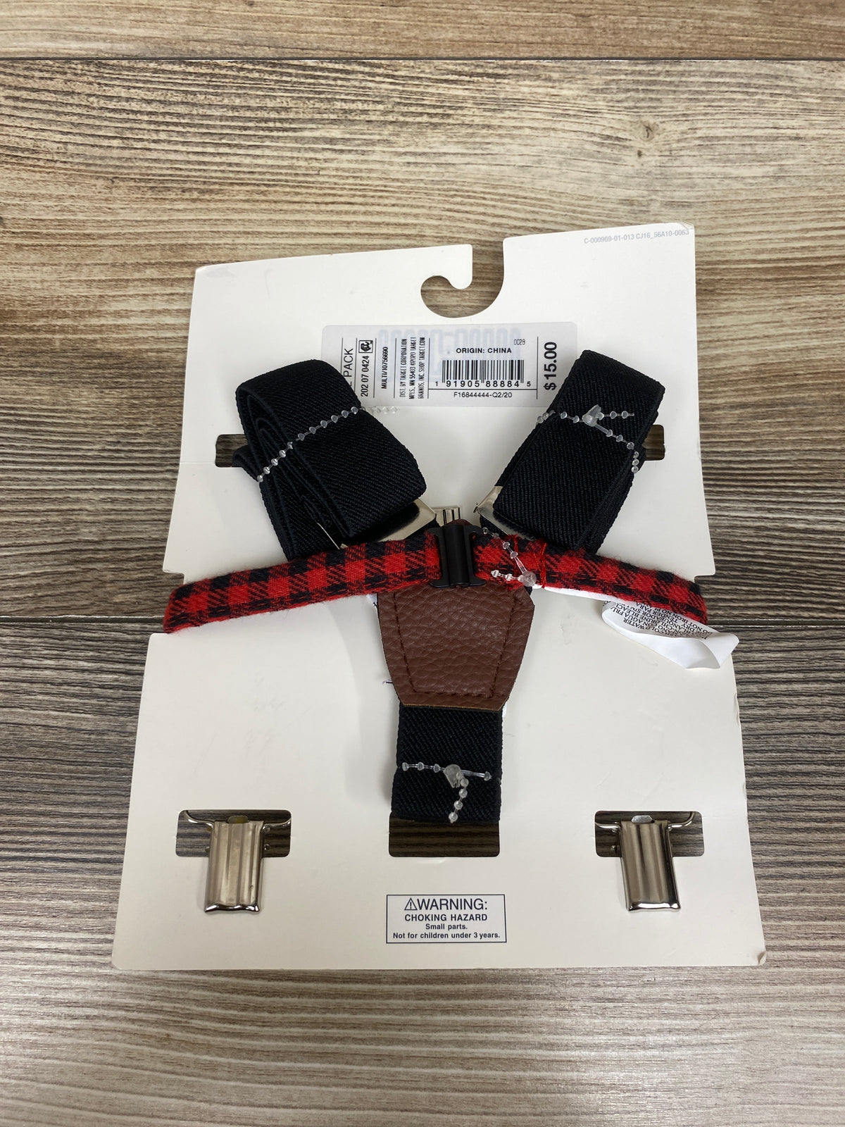 NEW Cat & Jack Bow Tie & Suspenders Set Black