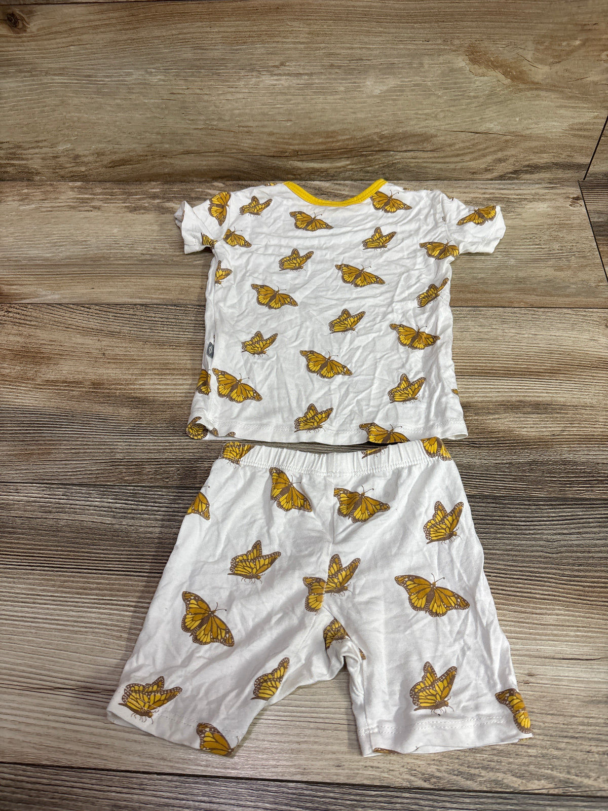 Kyte Baby Butterfly 2pc Bamboo Pajama Set White sz 18-24m